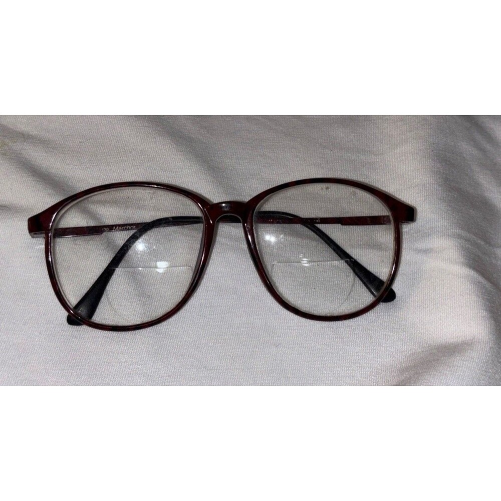 marchon eyeglases 130 tortoise Shell round Vintage, Retro Classic Office Siren